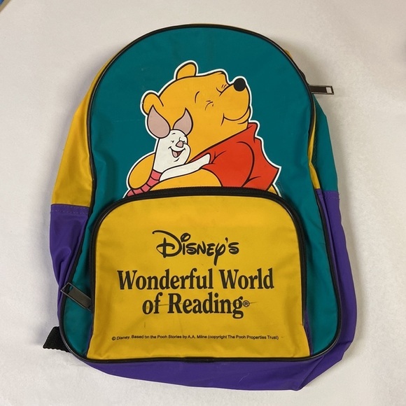 Disney Vintage Wonderful World of Reading Winnie the Pooh Small PVC Backpack - Picture 1 of 4